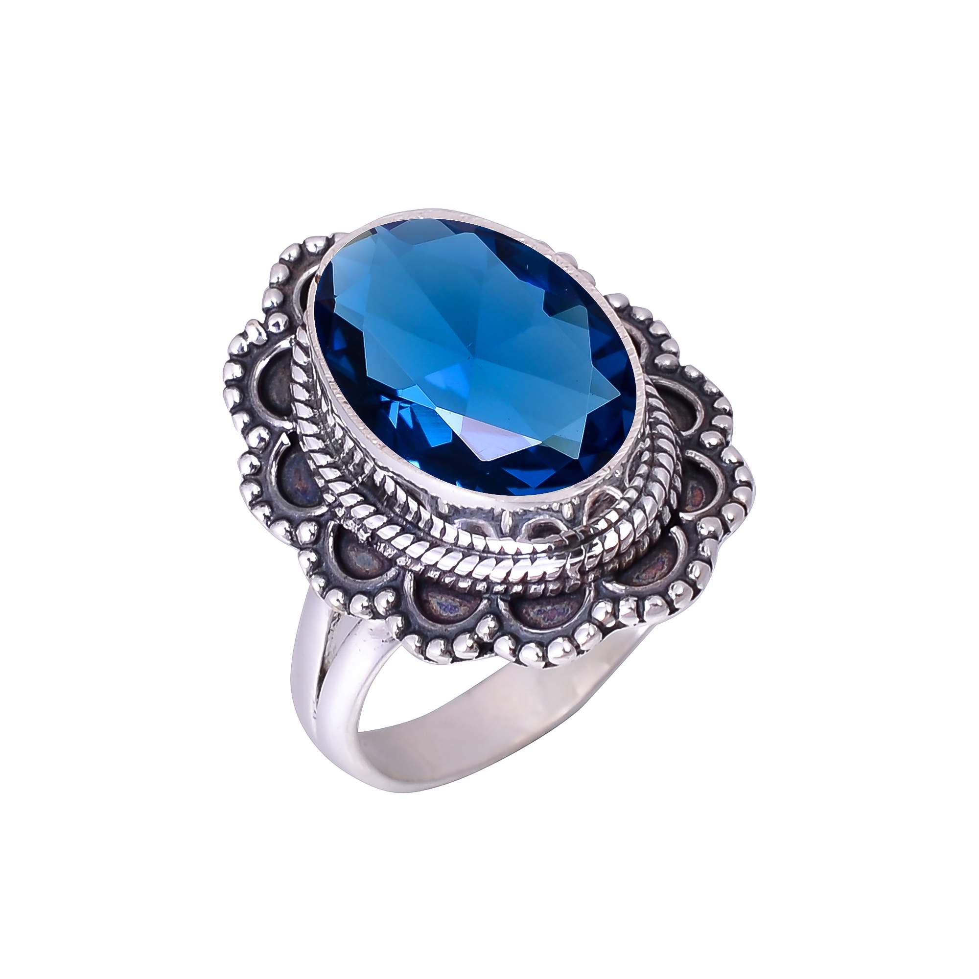 Blue Sapphire - Simulated 925 Sterling Silver Ring