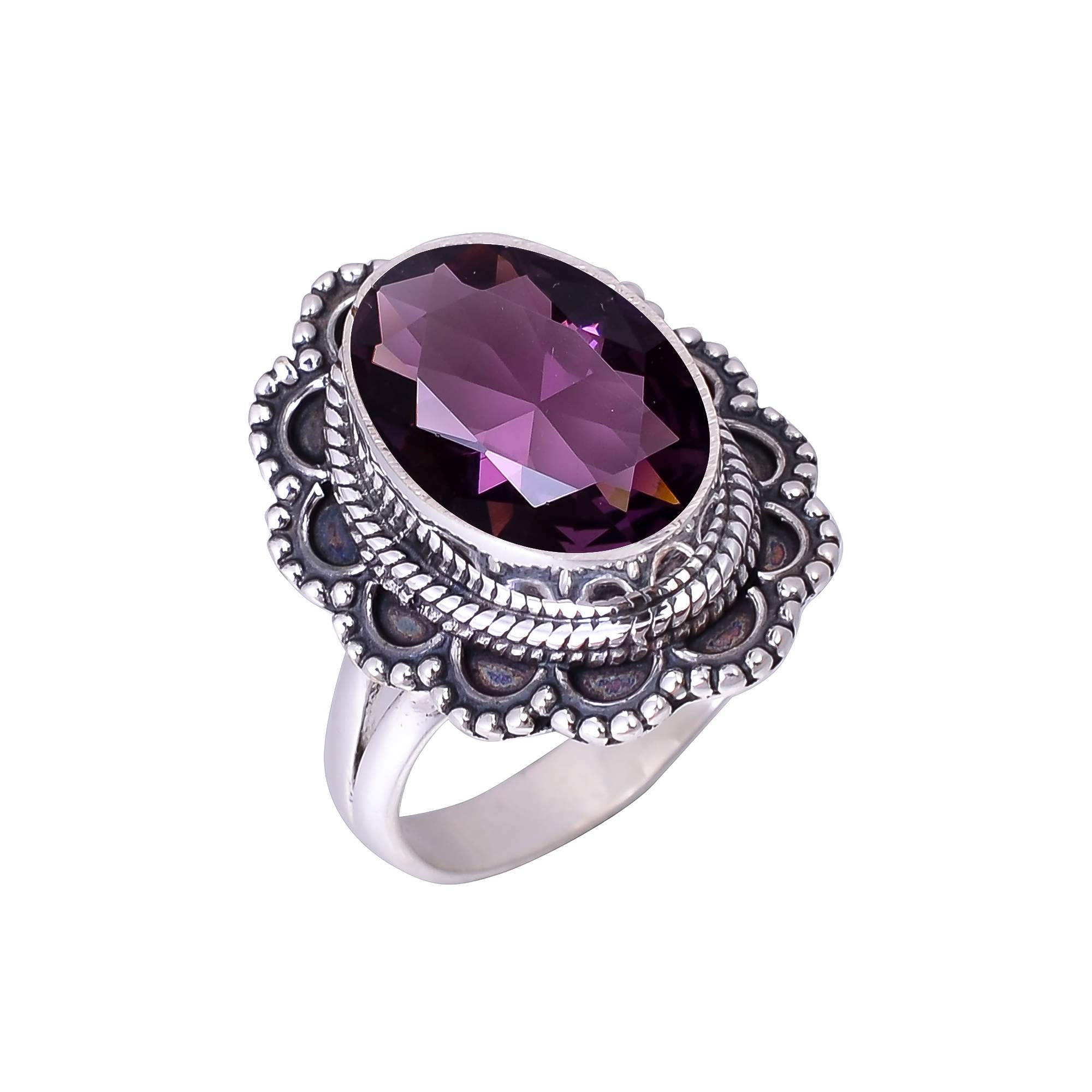 Purple Amethyst - Simulated 925 Sterling Silver Ring